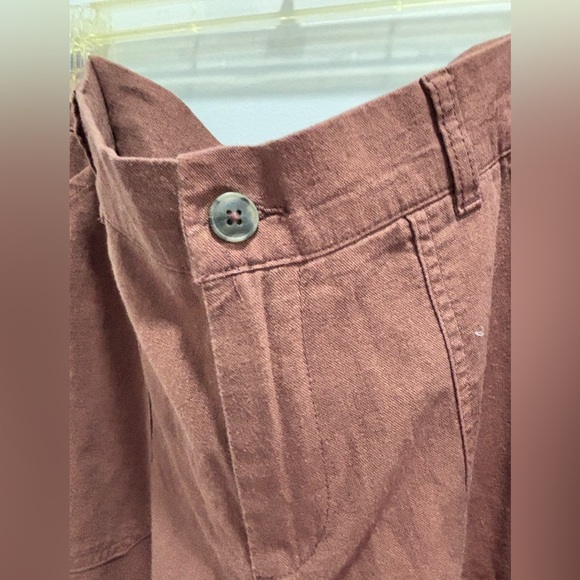 🌟🌟Sincerely Jules Women’s Linen Blend Casual Cargo Flare Pants - Brown 🌟🌟 - Picture 4 of 14